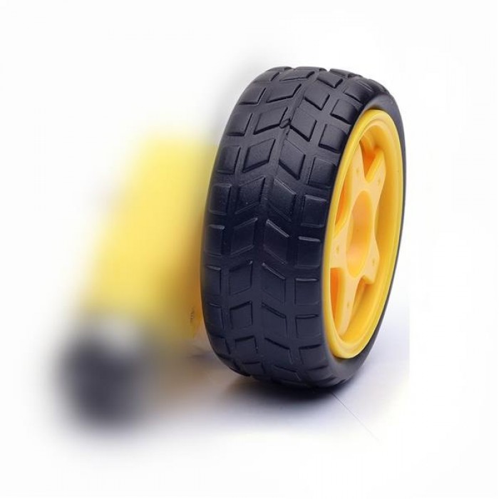 [NEW] 65MM 36g High Quality Rubber 6V 130 TT Yellow DC Motor Wheel